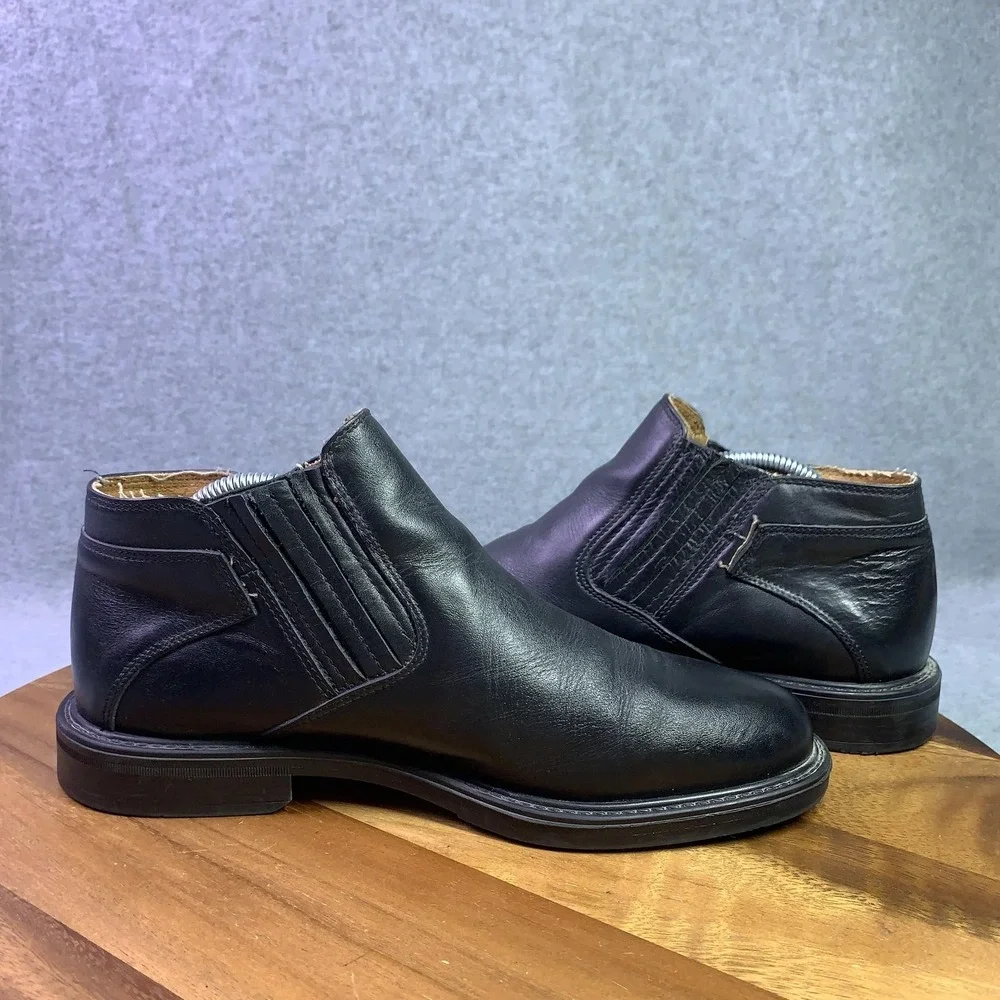 Venturini Boots Mens Size 9.5 Black Leather Chelsea Ankle Dress Made In Italy